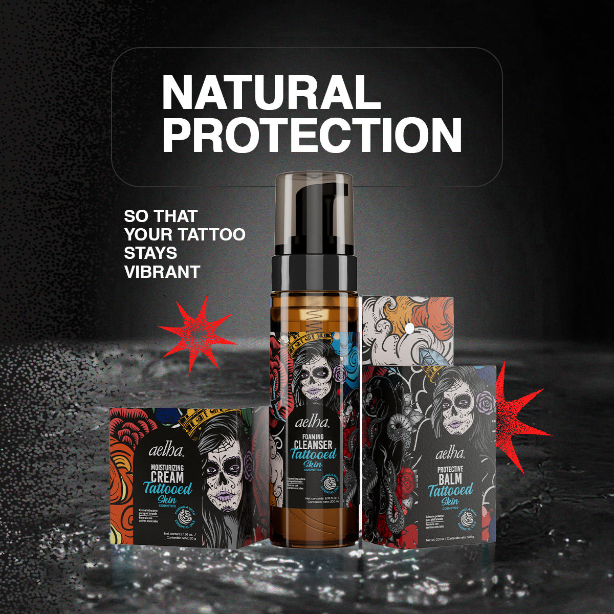 Aelha Tattoo Care Bundle – Complete 3-Step Aftercare Kit