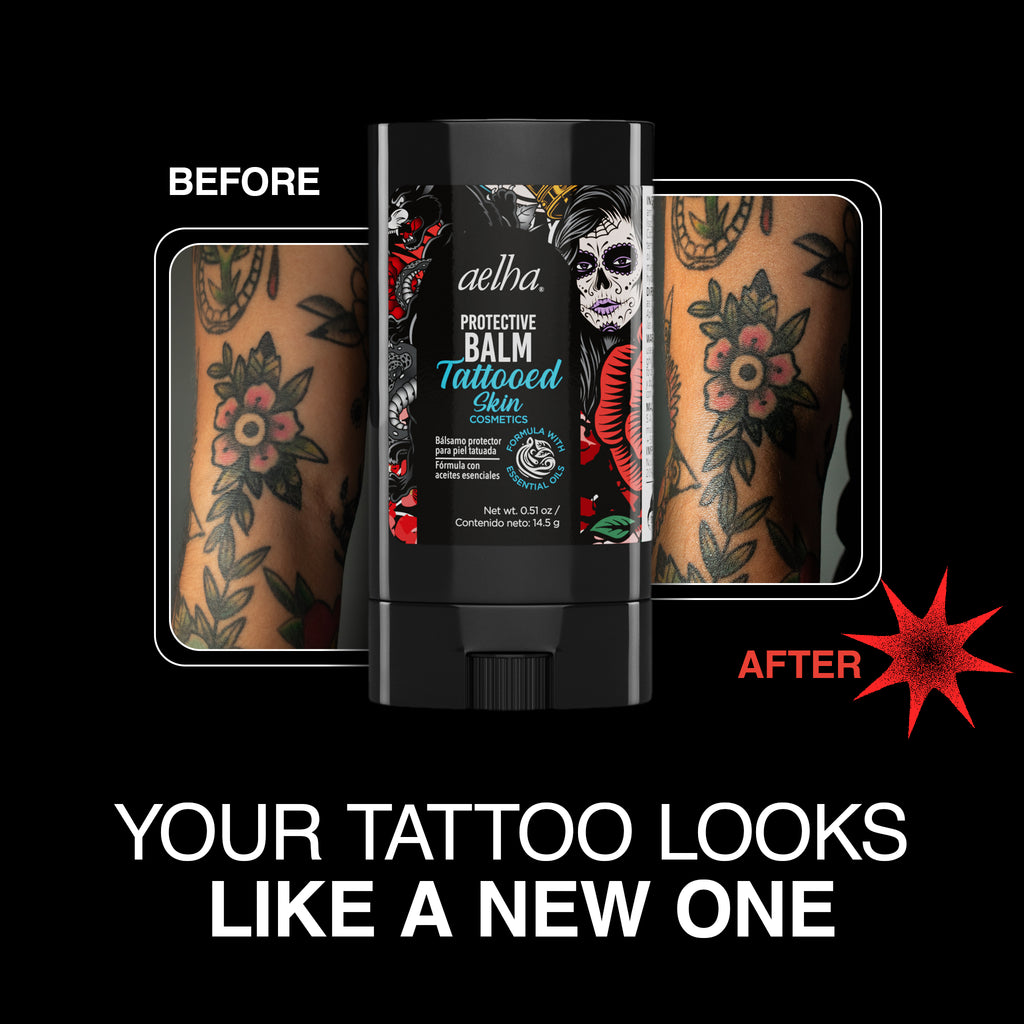 Aelha Tattoo Balm With Essential Oils for Tattooed Skin - Protective Formula for Tattoo Care, Maintains Tattoo Integrity