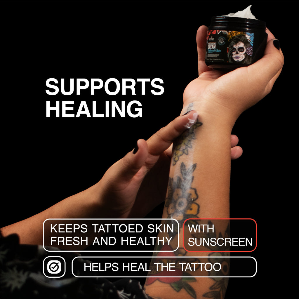 Aelha Moisturizing Cream for Tattooed Skin with Essential Oils 1.7 oz / 50 g Nourishes Hydrates and Provides Comfort for Tattooed Skin