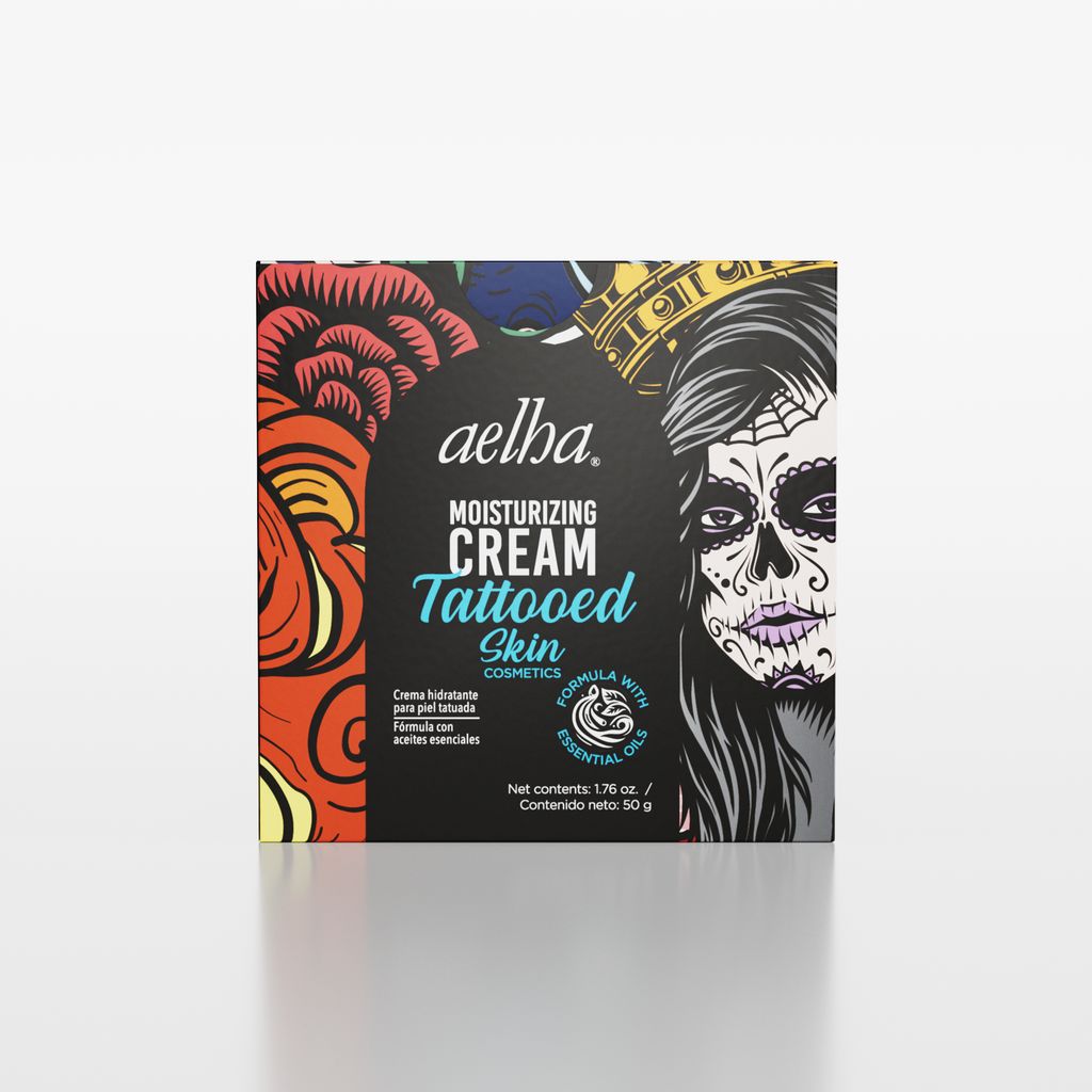 Aelha Moisturizing Cream for Tattooed Skin with Essential Oils 1.7 oz / 50 g Nourishes Hydrates and Provides Comfort for Tattooed Skin