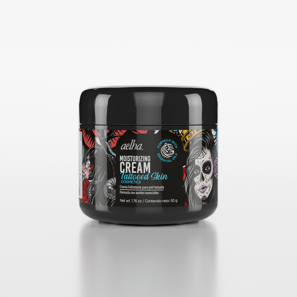 Aelha Moisturizing Cream for Tattooed Skin with Essential Oils 1.7 oz / 50 g Nourishes Hydrates and Provides Comfort for Tattooed Skin